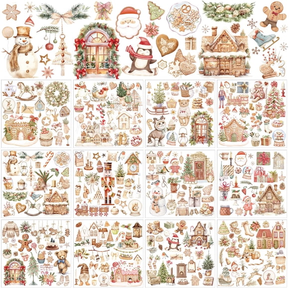Adhesivos Frob On Transfers BBTO Christmas Crafts, 12 hojas
