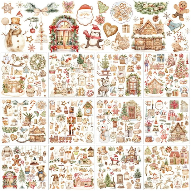 Adhesivos Frob On Transfers BBTO Christmas Crafts, 12 hojas