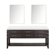 thumbnail image 3 of Norwalk 72 in W Brown Oak Double Bath Vanity, Cultured Marble Top, and 34 in Mirrors, 3 of 9