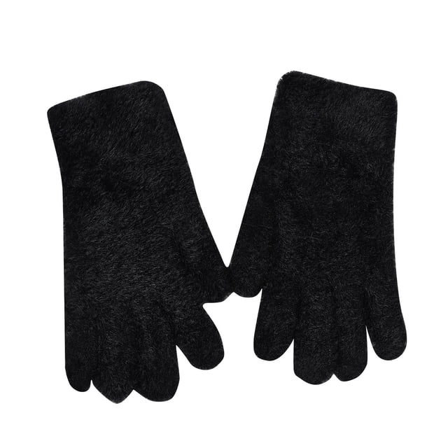 PMVFHDE Winter Gloves Couples Cycling Windproof Wool Warm Thick Solid Color Screen Cold Knit