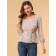 thumbnail image 3 of Blusa De Cintura Con Cinturón Y Estampado Floral Allegra K Rosa XS, 3 of 6