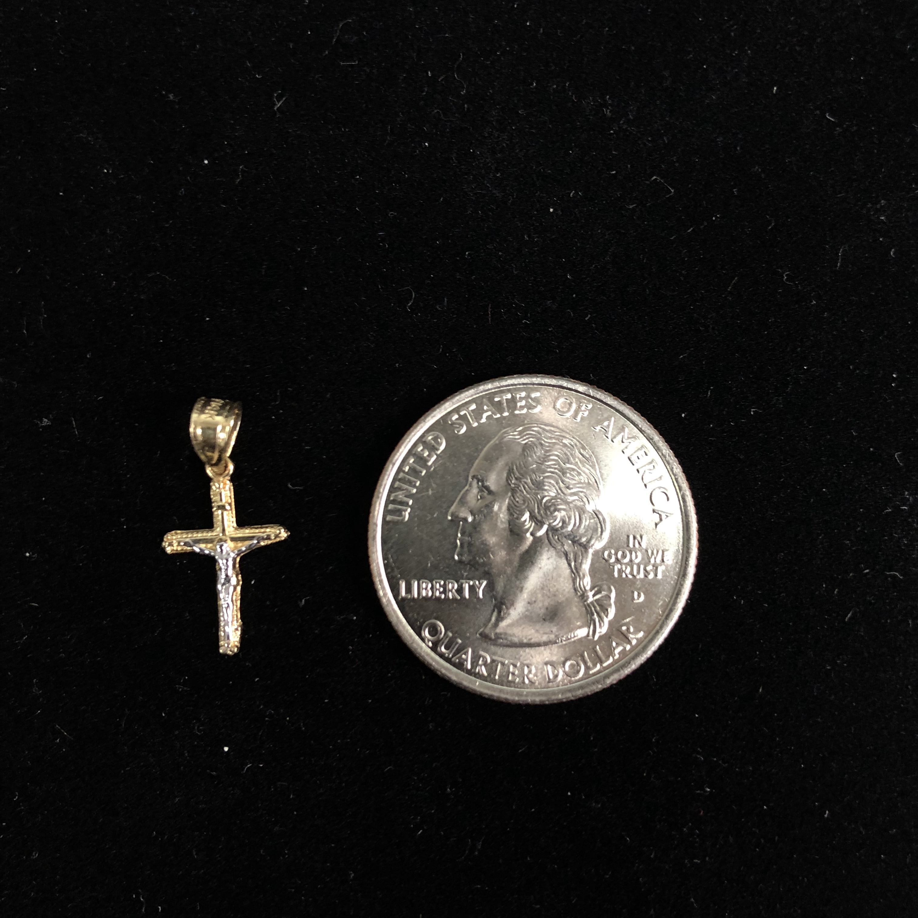 Ioka-14K Two Tone Gold Jesus Crucifix Cross Religious Charm Pendant For Necklace or Chain