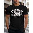 thumbnail image 1 of Camiseta negra de algodón Ecko Unltd. para hombre con diseño geométrico de oso - Informal, transpirable y absorbente de sudor - Cuello redondo, manga corta - Ideal para uso diario y como regalo, 1 of 6