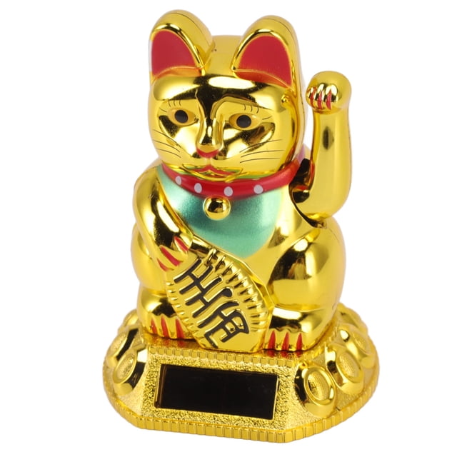 Chinese Cat Decoration, Lucky Cat Decoration Energy Saving Waving Arm Solar Light Induction Cute For Shop ANGGREK Otros