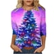 thumbnail image 1 of Awdenio - Blusas de manga larga para mujer, liquidación, moda juvenil, estampado navideño, camiseta holgada, mangas 3/4, blusa, cuello redondo, blusas casuales, 1 of 5