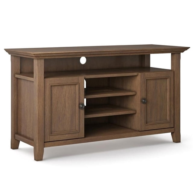Amherst 54" Wide Solid Wood Transitional TV Stand in Rustic Natural Aged Brown
