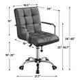 thumbnail image 5 of Yaheetech Modern Height Adjustable PU Leather Office Chair, Gray, 5 of 10