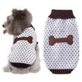 thumbnail image 1 of Puppy Dog Sweater Warm Clothes Small Dogs Coat Bone Pattern Knitting Crochet Clothing, 1 of 8