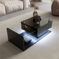 thumbnail image 4 of Coffee Table - Piano Black Frame, Glass Top, Smart Lighting, 4 of 5