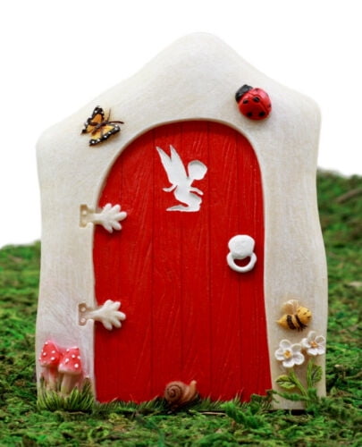 Pacific Giftware Miniature Fairy Garden of Enchantment Fairy Gnome Hobbit Cottage Red Door 4 Inches 