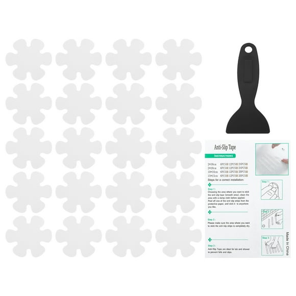 Uxcell 20 Pack Flower Bathtub Non Slip Stickers 3.2 x 3.2 Inch, White