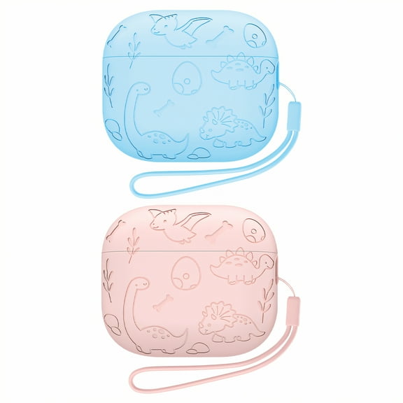 GJX 2Pcs Case Compatible with Airpods Pro 2,Resilient Silicone Wrap Cover Compatible with Pro 2nd Generation,Cute Dinosaur Pattern Case for Airpod Pro,Style1