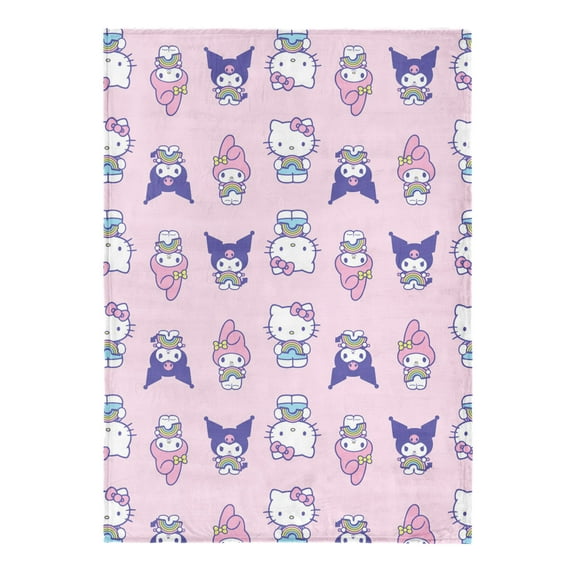 Hello Kitty Sharing Sweet Ultra Fine Faux Fur Throw for Kids, 50x70 inches