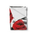thumbnail image 2 of Poppy Flower Soft Flannel Fleece Throw Blanket, Composition of Blossomings with Grunge Brush Background, Cozy Plush for Indoor and Outdoor Use, 50" x 60", Vermilion Grey, by Ambesonne, 2 of 5
