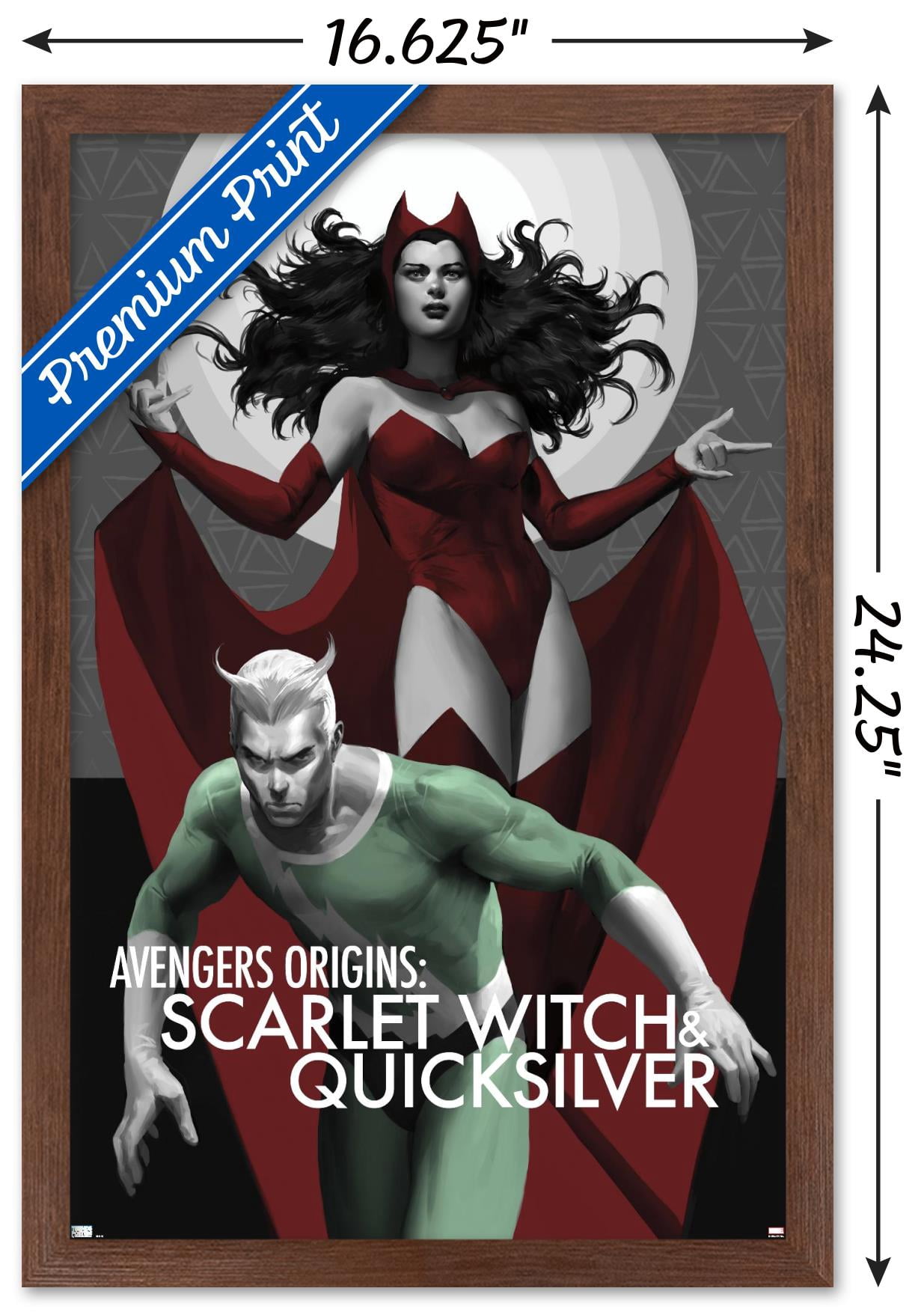 Marvel Comics - Scarlet Witch - The Scarlet Witch & Quicksilver #1 Wall Poster, 14.725" x 22.375", Framed