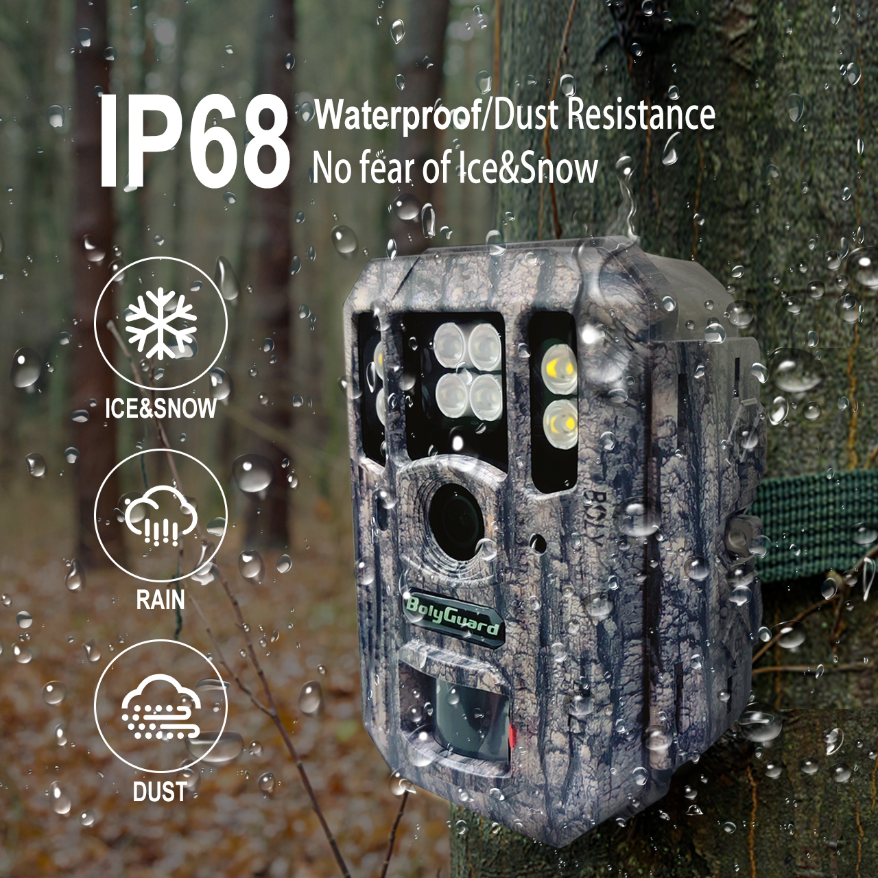 BG662-D Boly 56MP DUAL FLASH 4K Trail Camera Color or Black & White photos & video at Day and Night
