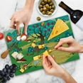 thumbnail image 4 of Spring Cutting Board, Greeny Spring Lanscape with Mushrooms Dragonfly Strawberry Fruit Trees of Apple, Decorative Tempered Glass Cutting and Serving Board, Large Size, Multicolor, by Ambesonne, 4 of 5