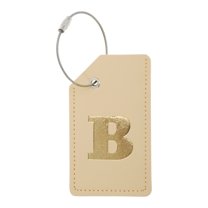 Unique Bargains 1 Pc Letter B Luggage Tag for Travelling Khaki PU