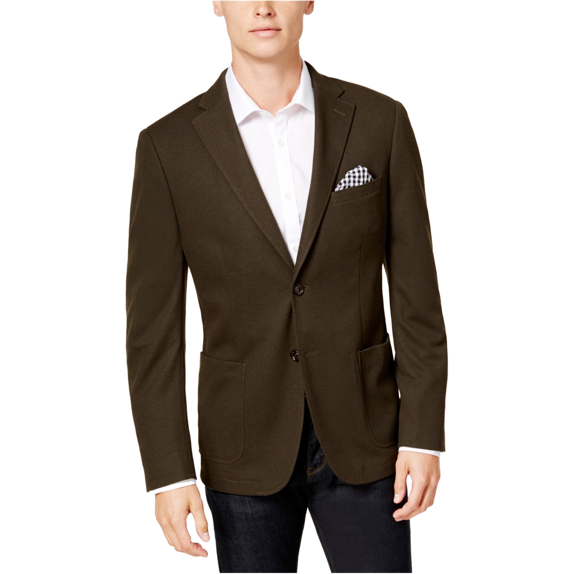 bar III Mens SlimFit Knit Sport Coat, Green, 44 Regular