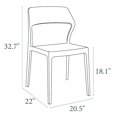 thumbnail image 3 of 32.75" Black Solid Patio Dining Chair, 3 of 8