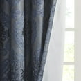 thumbnail image 6 of 108"x50" Amelia Knitted Jacquard Paisley Total Blackout Grommet Top Curtain Panel, Machine Washable for Easy Care, Fit up to 1.25 Inches Rod in Diameter, Navy, 6 of 9
