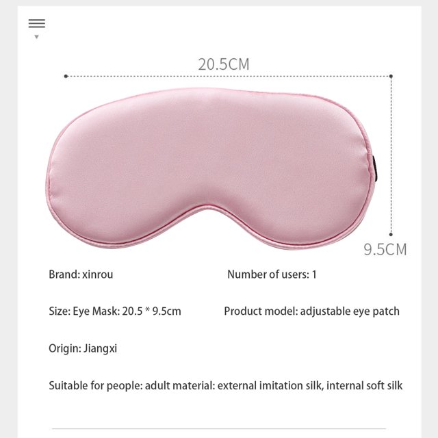 Máscara de ojo para dormir de noche portátil suave con los ojos vendados sombra de parche de ojo Unisex de viaje Sywqhk Cuidado Belleza