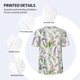 thumbnail image 3 of Hirioo Wisteria Flower for Men's Baseball T-shirt Shirts Short Sleeve Casual Summer Button Stretch T Shirts,Size S-4XL-Large, 3 of 7