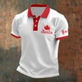 thumbnail image 2 of Mens Shirts Embroidered Maple Breathable Blend Short Sleeve Mens Rugby Shirt,White,S, 2 of 3