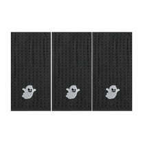 Btomtd 3pcs Halloween Embroidered Hand Towels Long Soft Cotton Towels for Household Use Comfortable and Absorbent Towels - 31.49'x13.77', Black
