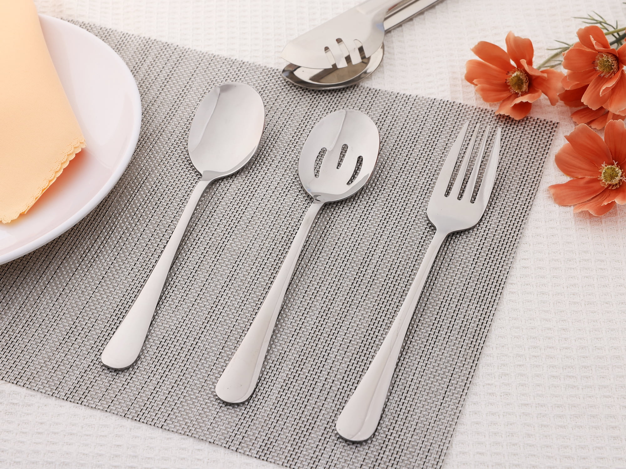 Unique Bargains Stainless Steel Flatware Set with Spoons and Forks Silver 8 Pcs