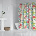 thumbnail image 3 of Floral Shower Curtain Watercolor Botanical Bathroom Decor Rustic Flower Design Fabric Bath Curtain for Tub Country Style Home Accessories with Hooks，84x72in, 3 of 5