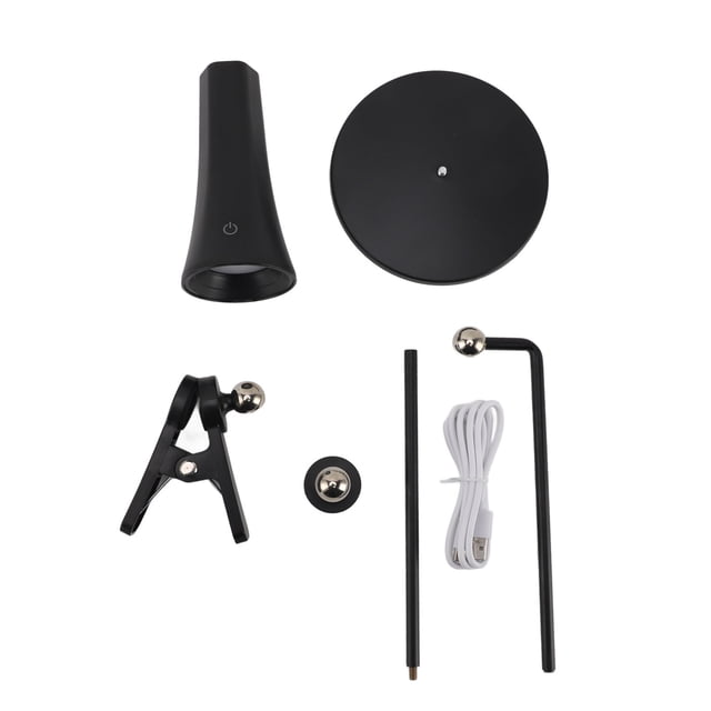 Lámpara LED Clip en 3 modos Luz de lectura recargable Luz de mesa LED para dormitorio Sala de estudio Oficina Negro