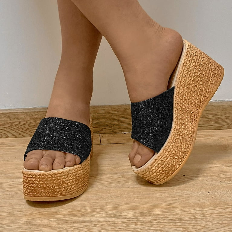 Womens Fashion Wedges Open Toe Knot Beach Shoes Roman Slippers
