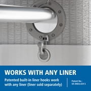 Mainstays Norwalk Easy Hang Hookless Fabric Shower Curtain, 70 x 74, Grey