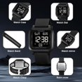 thumbnail image 6 of Men Digital Sports Watch Ultra-Thin Large Face Waterproof Wrist Watches for Men with Stopwatch Countdown Timer Alarm Function Dual Time LED Back Light, 6 of 13