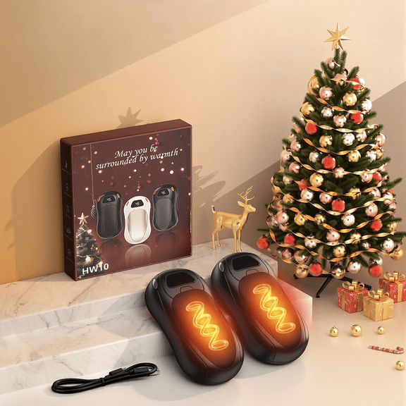 P.Toultek Hand Warmers Rechargeable 2 Pack, 6000 mAh Electric Fast Hand Warmers, Reusable Portable Pocket Heater, LED Display & 3 Levels, Gifts for Christmas, Outdoor, Golf, Travel, Hunting, Camping