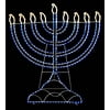 20" White & Blue LED Lighted Rope Light Hanukkah Menorah Outdoor Decoration