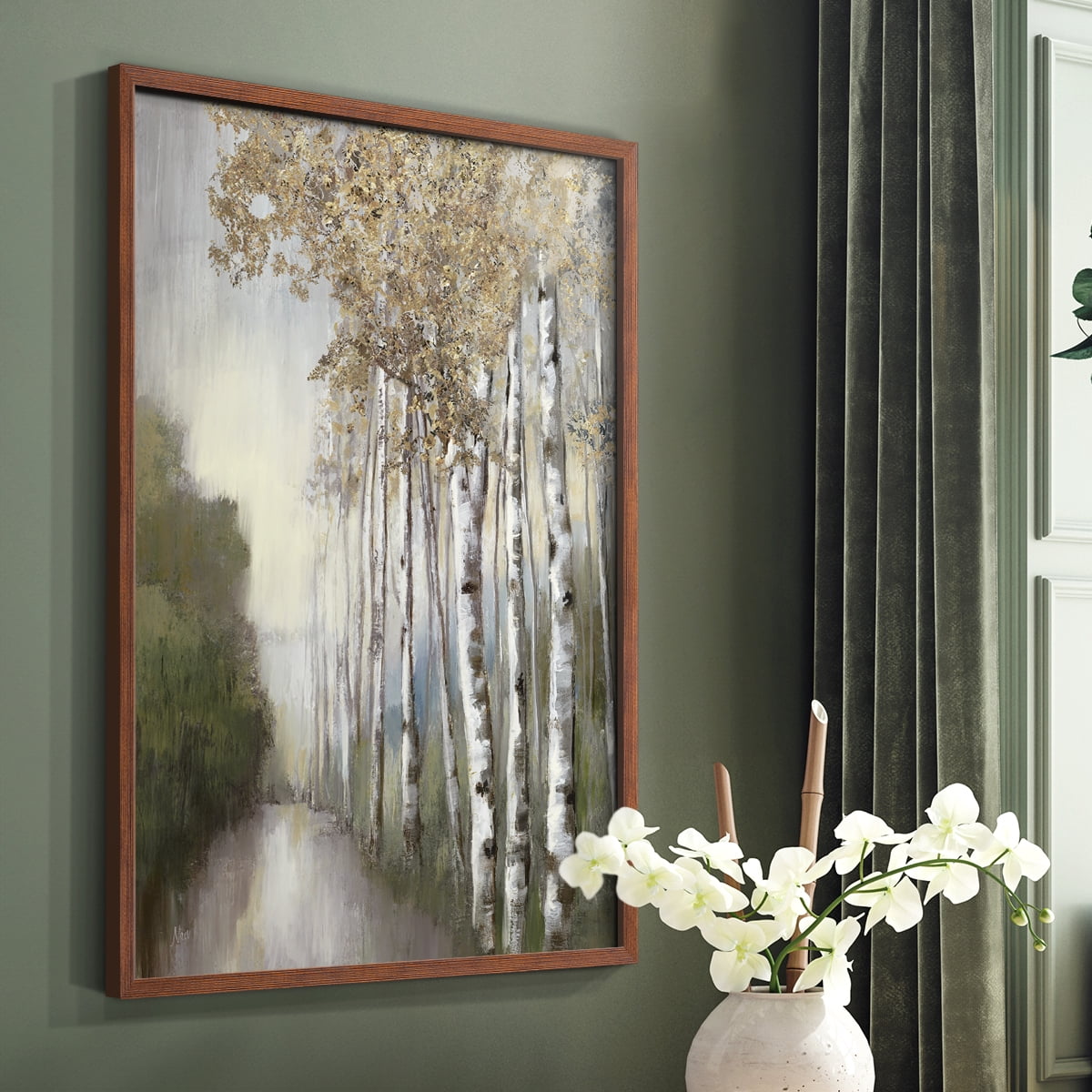 Woodland Walk Neutral Framed Print - Solid Wood in Single Picture Frame Solid Wood 2 Framed Print