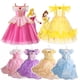 thumbnail image 2 of Vestido de Encaje amarillo con bordado de flores para niña, traje de princesa de La Bella y La Bestia para Halloween, fiesta Fivean unisex, 2 of 2