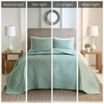 thumbnail image 4 of 3 Piece Reversible Bedspread Set,Green Microfiber Household Supplies Décor Bedding Bedding Sets, 4 of 12