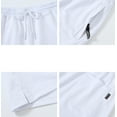 thumbnail image 6 of QPNGRP Men's Workout Stretch Shorts Casual Drawstring Elastic Zipper Pockets White 30, 6 of 8