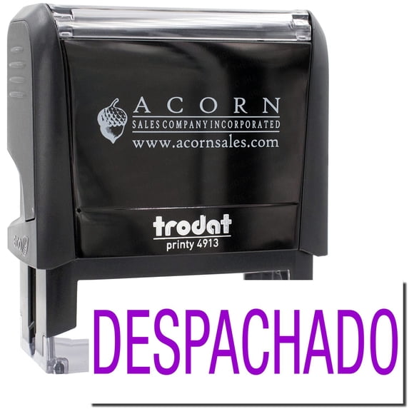 Large Self-Inking Despachado Stamp, Trodat Printy 4913, Press and Print Stamping, Impression Size 7/8" x 2-1/4", Up to 10,000 Impressions - Purple Ink