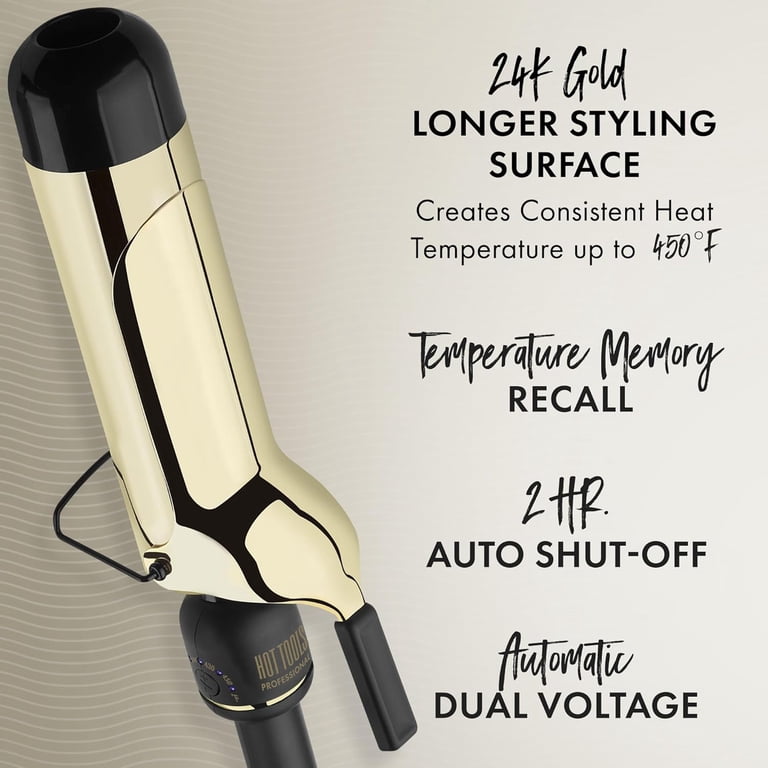 Hot Tools, Curling Iron, 2 inch, Gold Extended Barrel - Walmart.com
