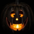 thumbnail image 5 of 2 Pcs Matte Black Light Up Jack O Lanterns,LED Warm Glow Pumpkin Ornaments for Halloween Tabletop,Mantel,Fireplace,Fall Home Decor, 5 of 5