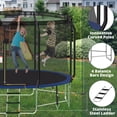 thumbnail image 3 of Trampoline Rond en Acier Inoxydable 18/8 de 12 Pieds, Trampoline Extérieur Robuste pour Adultes et Enfants avec Filet de Sécurité, Ensemble de Piquets Coupe-Vent, Barre d'Équilibre, Poteaux Courbés, 3 of 7