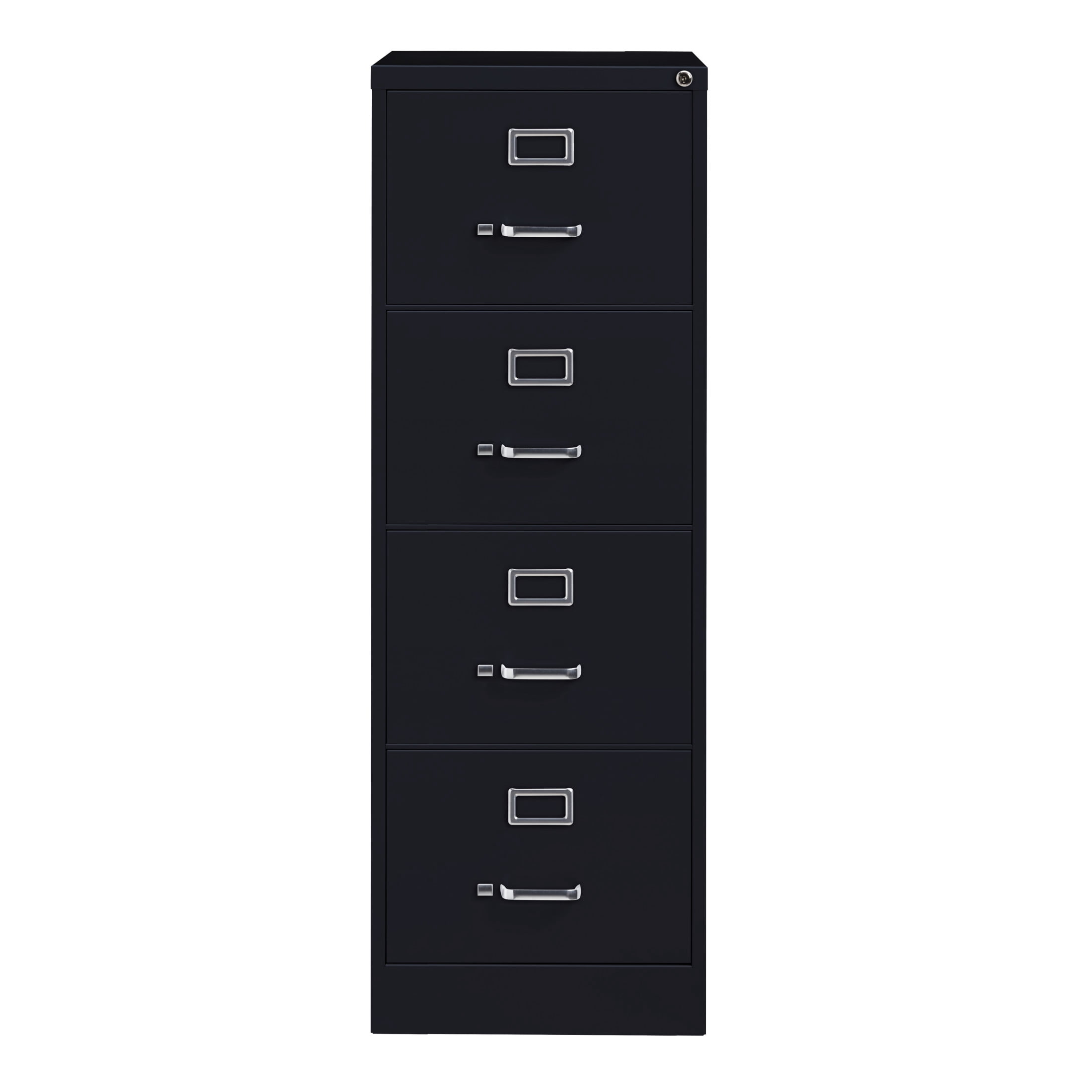 Hirsh 25" Deep 4 Drawer Legal Width Metal Vertical File Cabinet, Commercial Grade, Black