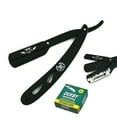 thumbnail image 3 of SMART CUT THROAT STAINLESS BARBER SHAVETTE STRAIGHT RAZOR + 100 BLADES BLACK, 3 of 4