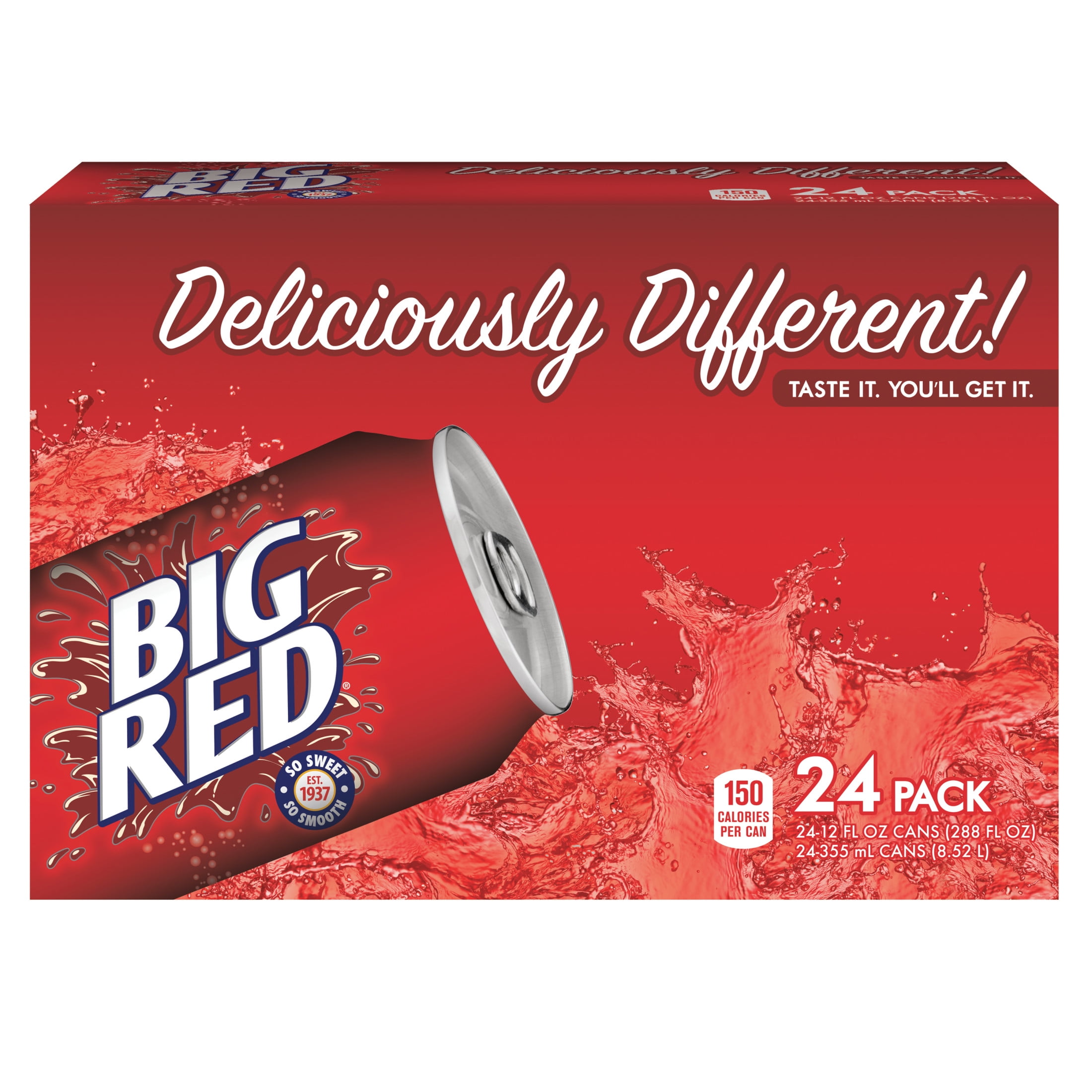Big Red Soda Pop, 12 fl oz, 24 Pack Cans