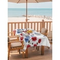 thumbnail image 2 of Outdoor Tablecloth with Umbrella Hole for Patio/Picnic/Party/Camping, Red Blue Floral Waterproof Table Cloth Rectangle Table Cover Washable, Independence Day Flowers Farmhouse (60"x 84"), 2 of 8