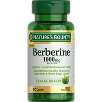 Nature’s Bounty Berberine 1000mg Supplement for Supporting Heart, Cholesterol, and Blood Sugar, 60 Capsules